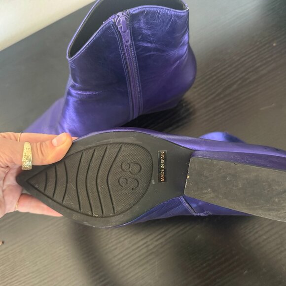 Gorgeous leather purple booties, made in Spain — size 38 - Picture 5 of 7